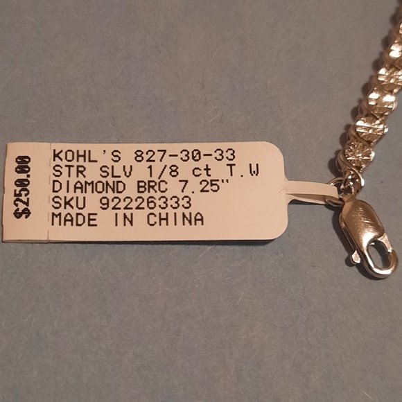 Sterling Silver 1/8 ct diamond bracelet 7.25 in - Picture 7 of 10